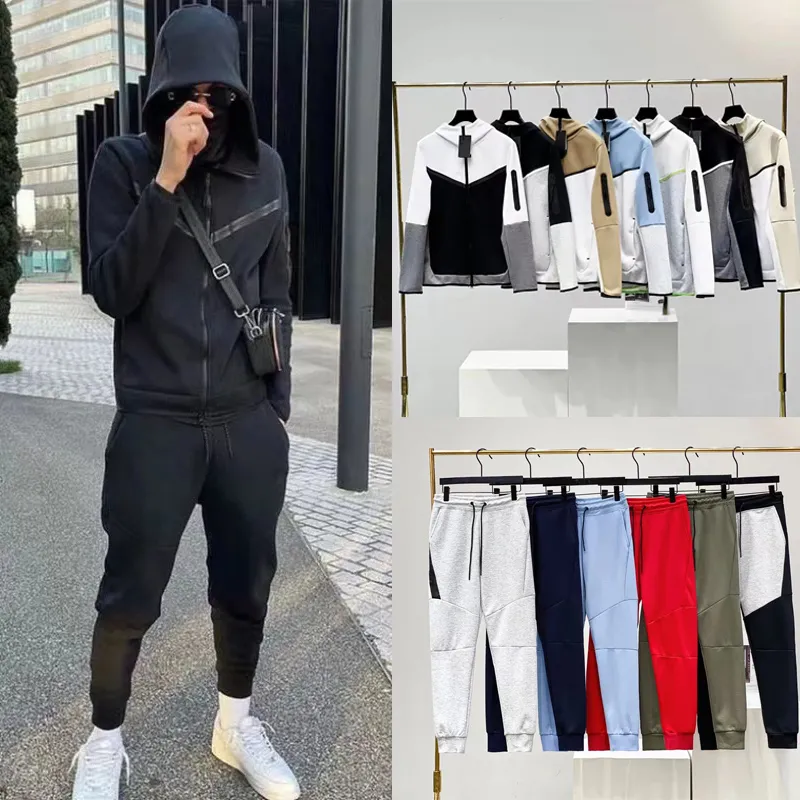 Mens Tracksuit Tech Set Designer Hoodie Pant Track Suit Aurope American Basketball Football Rugby Tvådel med kvinnors långärmad jackabyxor Spring Autumn XL XL