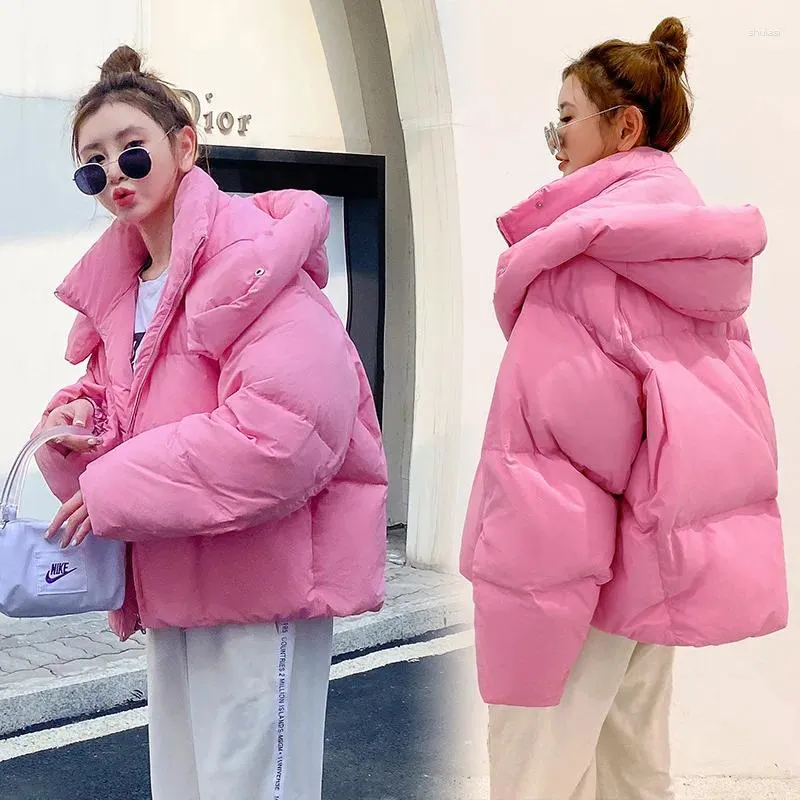 Trenchs de femmes 2023 automne et hiver version coréenne légère mince pain en coton veste épaissie lâche petit manteau court
