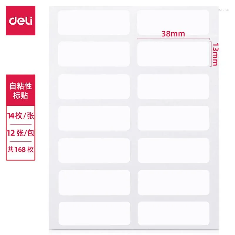 168pcs/set 13x38mm Paper Label Self Adhesive Sticky White Writable Name Stickers Blank Note Bar DIY Notebook