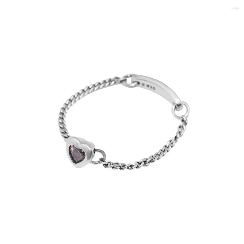 Anelli a grappolo cuore vivace con rosa CZ 925 sterling-silver-gewelry