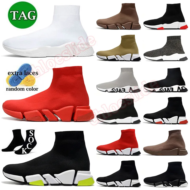 balenciaga speed trainer balencigas Lüks gündelik ayakkabılar tasarımcıları açık havada hızlı 1.0 2.0 üçlü siyah beyaz kırmızı dantel erkek kadın spor ayakkabı eği 【code ：L】