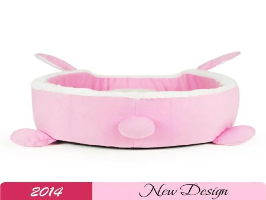 2014 Popular Camas para Cães de Desenho Animado Inverno Casa para Cães de Estimação Coelho Bonito Canis para Animais de Estimação Quente e Confortável PP Algodão Acolchoado Rosa Cama para Cães 6875322