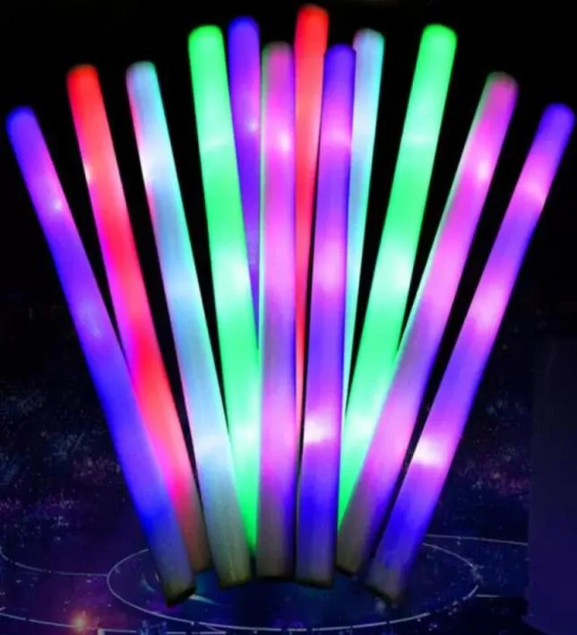 Lightup Foam Sticks Party 소음 제조업체 콘서트 장식 LED 소프트 배턴 랠리 폭발 광선 빛의 색조 플래시 토치 페스티벌 9872878