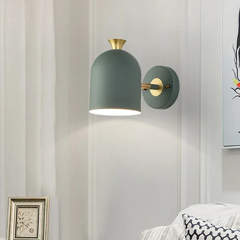 Vägglampa nordiska led minimalistiska macaron e27 ljus för rum barn sovrum sovrum vardags hall trappa sconces