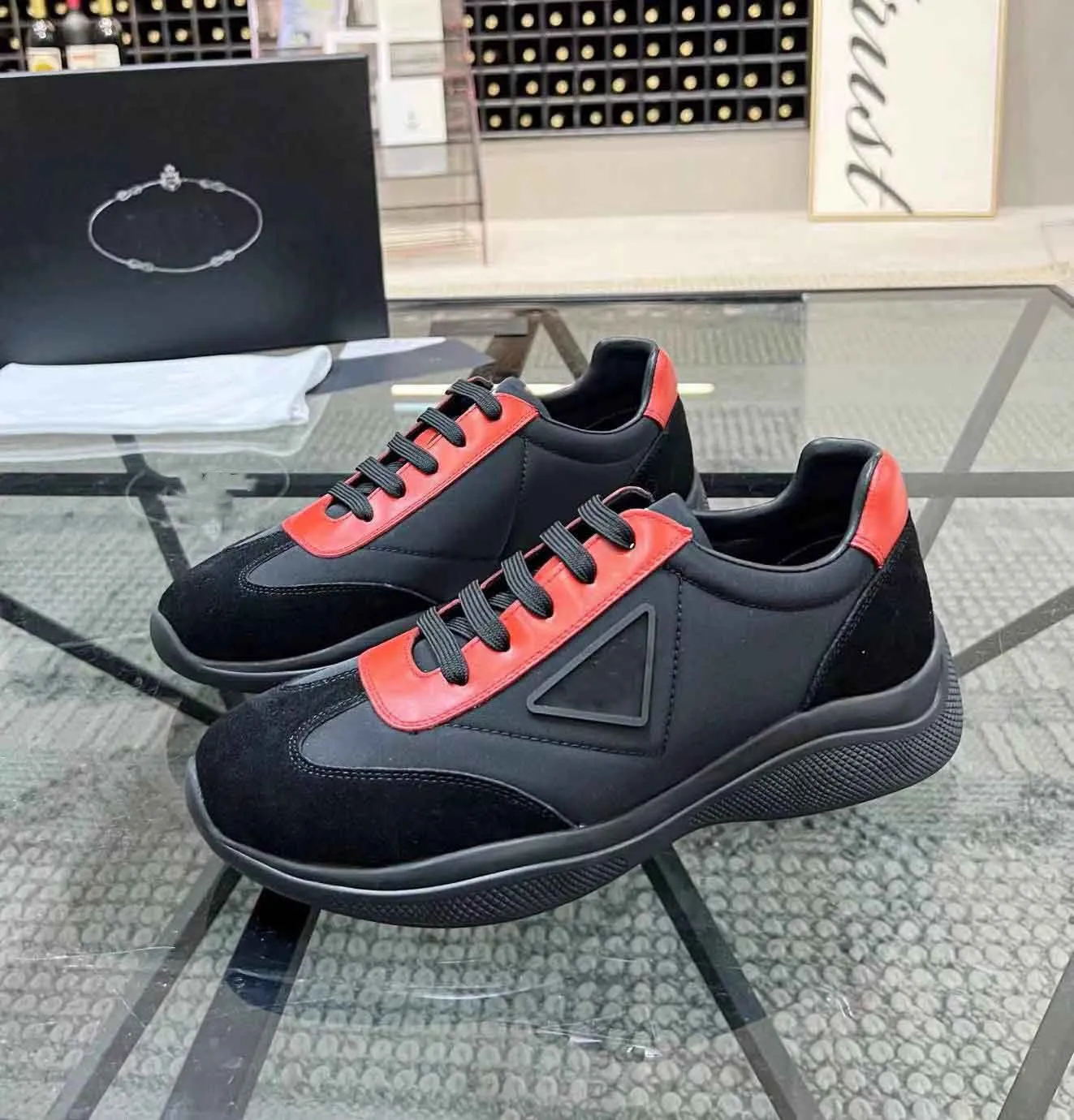 Mens Prax 01 Re Nylon Leather Sneakers Stylish Casual Shoes for Walking Running and Parties