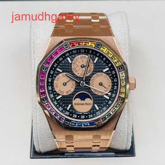 Ap Swiss Luxury Watch Royal Oak Series 26614OR Rainbow Plate Calendar Watch Men's Automatic Mechanical Watch Limited to 20 Men's Watch G6TU