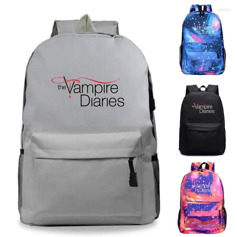 Backpack Tv Show The-Vampire-Diaries Printed Boys Girls Book Bags Student Schoolbags Cool Casual Travel