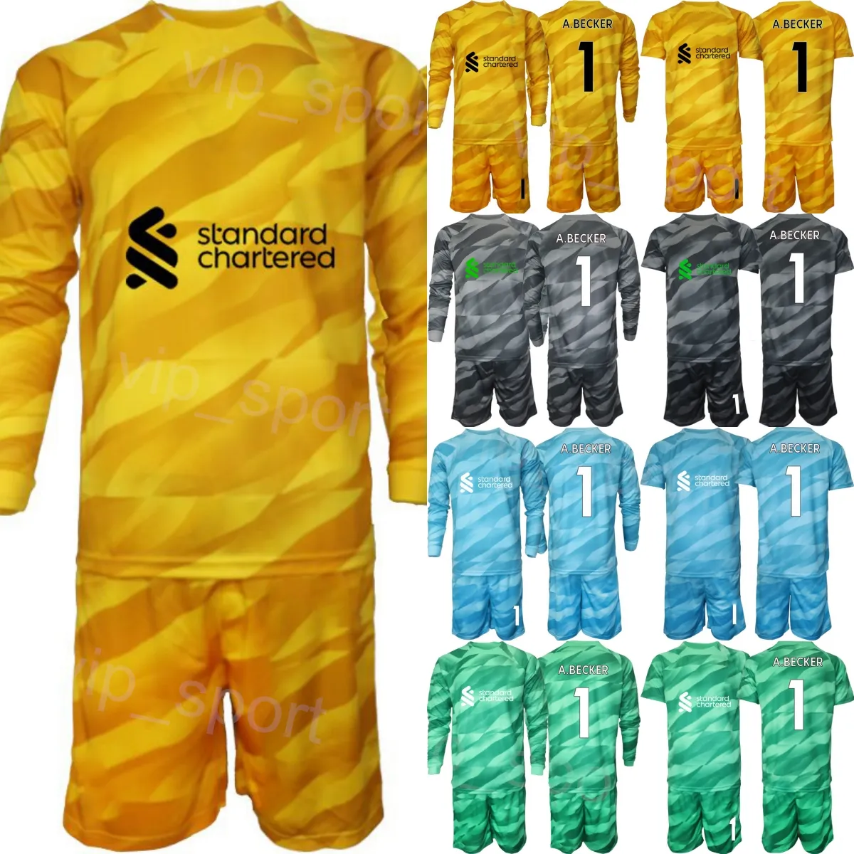 Club Team Men Youth Soccer målvakt 22 Simon Mignolet Jersey Set 23-24 Långärmad GK 1 Alisson Becker 13 Adrian 25 Pepe Reina målmöte Fotbollsskjorta Liwupu