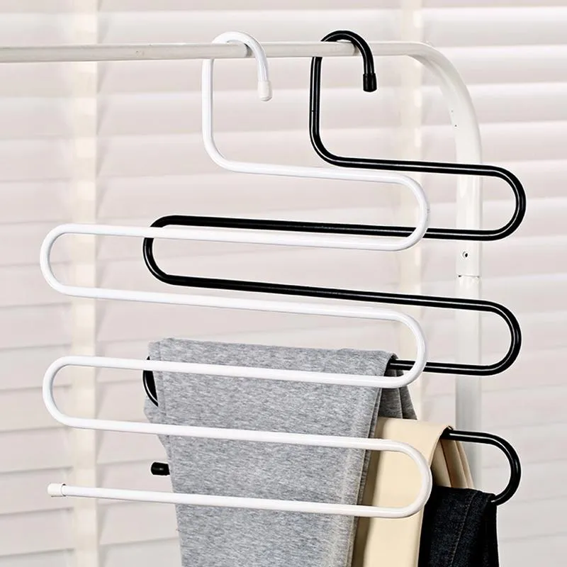 Laundry Bags Multifunction Stainless Steel Hanger Multi-port Support Circle Pants Hanging Metal Closet Organizer Garment Rack