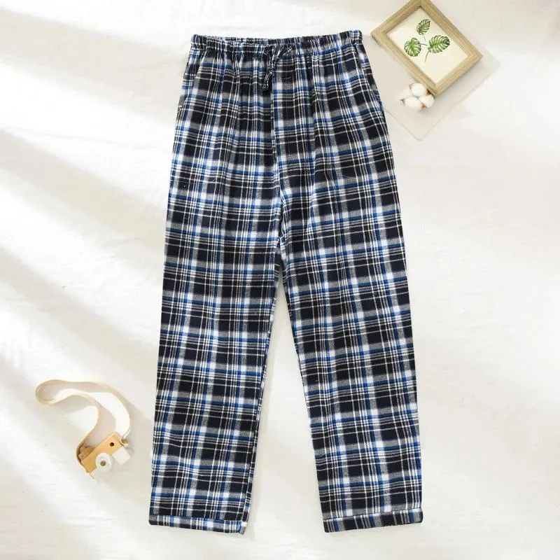 Calça de dormir masculina para dormir para o homem confortável conforto pijama de pijama em casa use calças de tubo vertical de cintura elástica