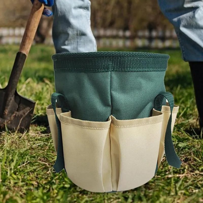 Sacs de rangement sac à outils de jardin multi-poches ouverture supérieure organisateur de roulement de charge pochette de coupe cylindrique