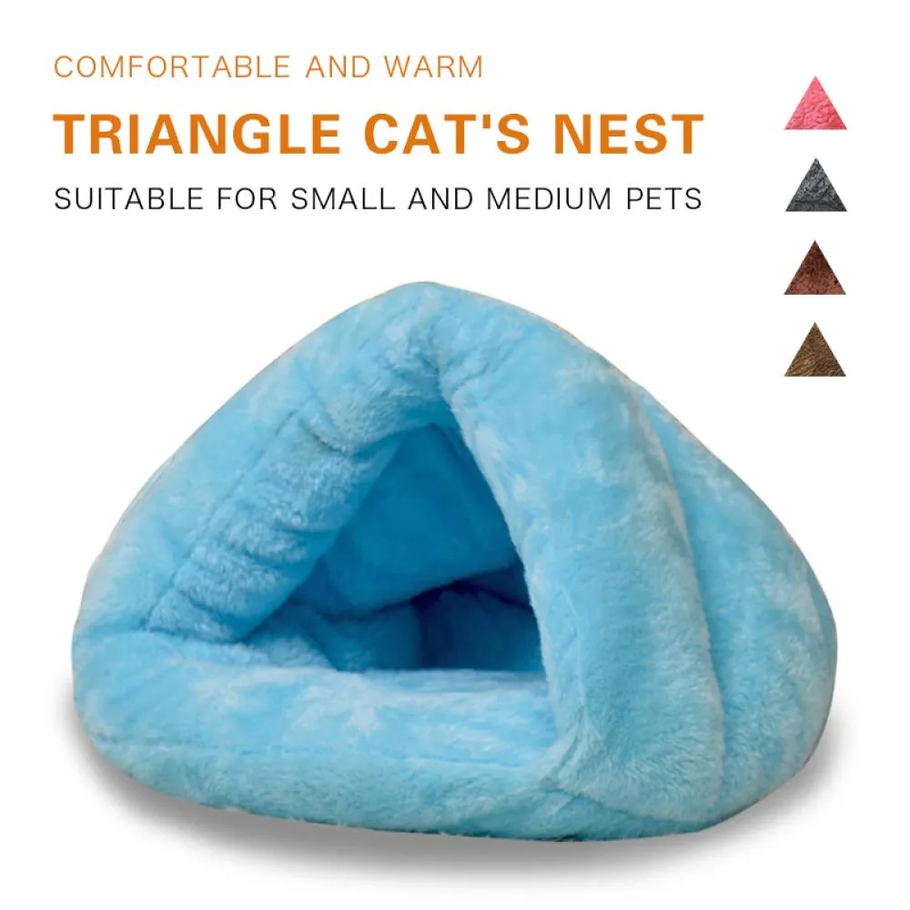 Pet Bed for Cats Dogs Soft Nest Kennel Bed Cave House Winter Warm Dog Mat Thickening Sleeping Bag Pet Living Supplies