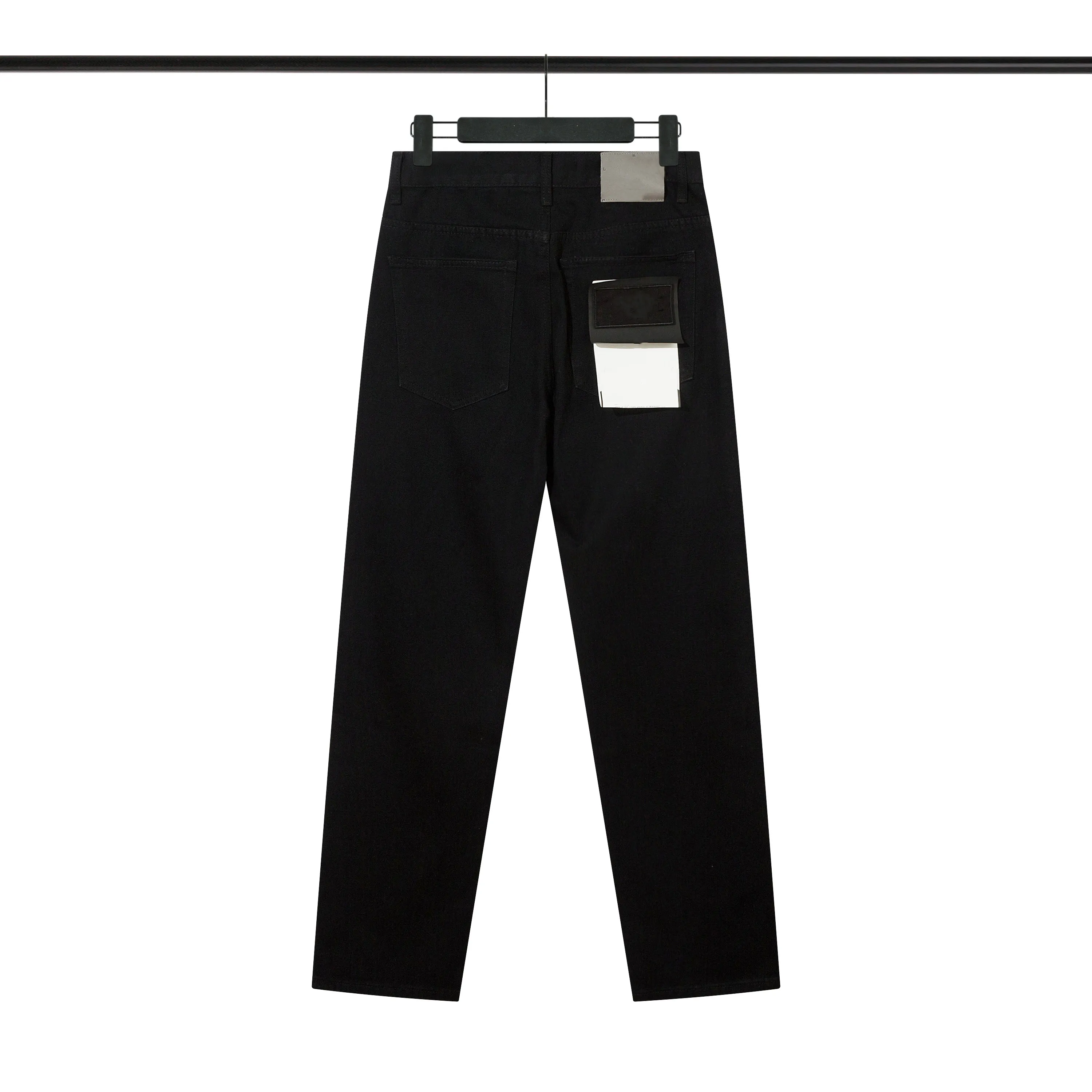 Herenjeans Casual broek Luxe designer merk High Street Straight Jean Mens Blue Jeans Washed Big Hole Zipper Biker Pants Black Pant261