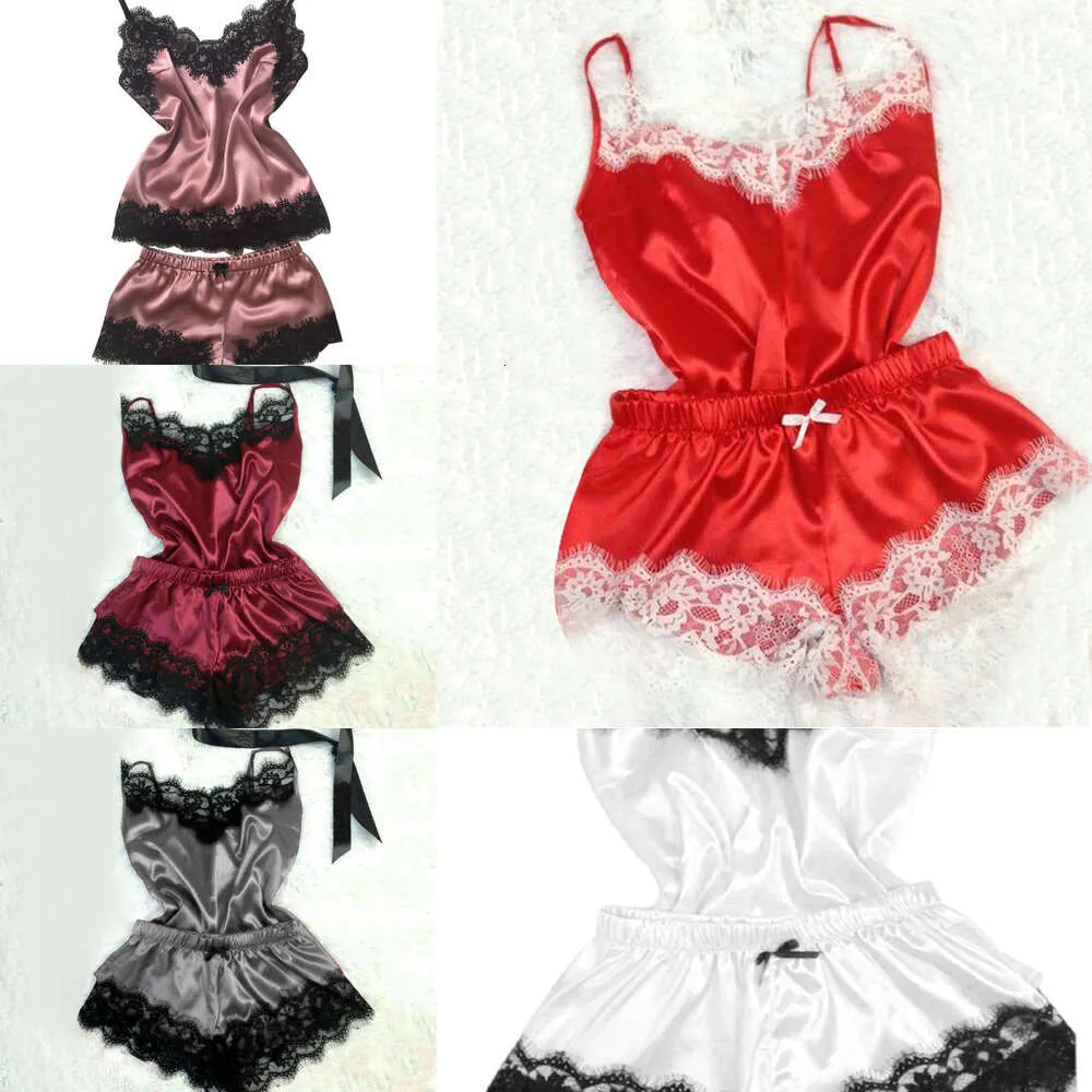 Großhandel Dessous Frauen Seide Spitze Casual Lose Ärmelloses Kleid Babydoll Nachthemd Nightown Nachtwäsche Sommer Kleidung Pyjamas