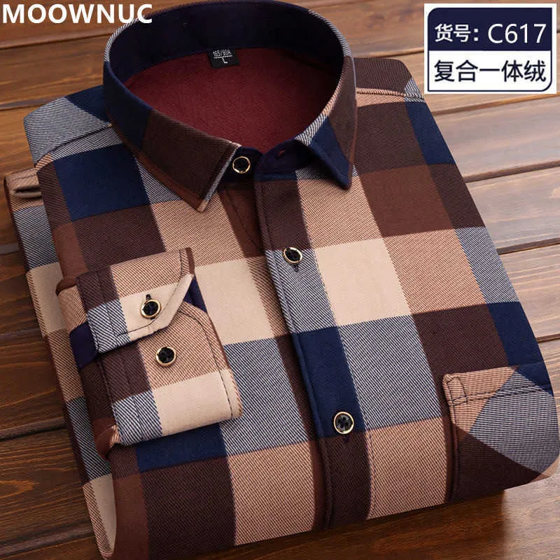 Camicie da uomo vestito 2022 Autunno e inverno della camicia da uomo a maniche lunghe in piatti selvatici da uomo con velluto da uomo in velluto e camicia di alta qualità calda di alta qualità P230427