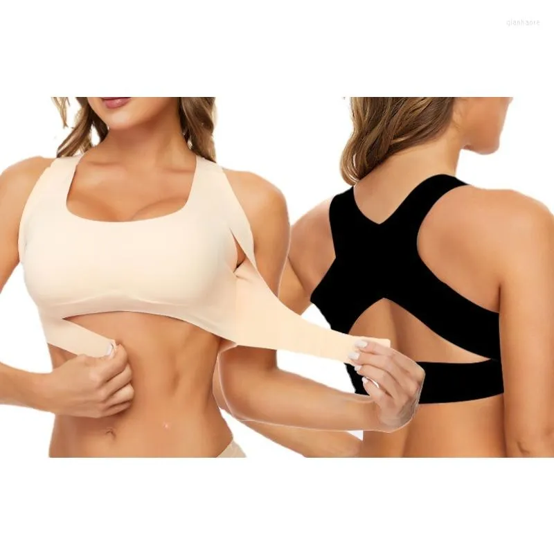 Femmes Shapers Soutien-Gorge Femme Antichoc Soutien Sportif Fitness Maillot de Corps Correcteur de Posture Sans Couture Push-ups Corset Dos Soutien-Gorge