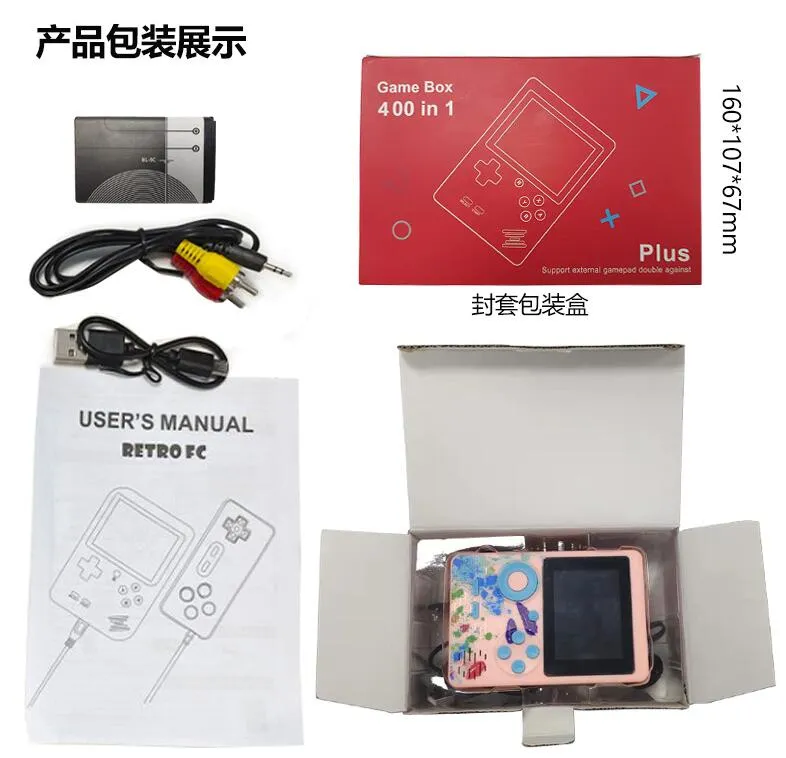 2.8 inch 400 in 1 Mini Draagbare Pocket Retro Game Console Voor Gameboy Enkele Dubbel Handheld TV Video Game Consoles