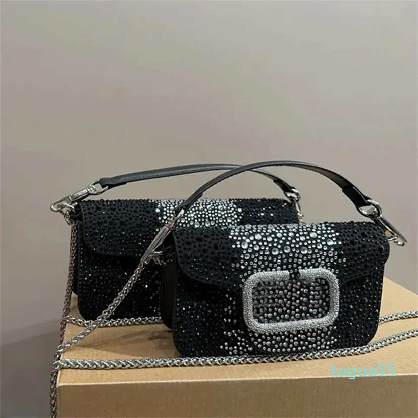 Diamants sac à main épaule femmes poignée supérieure fourre-tout strass Mini sac chaîne coulissante main femmes concepteur