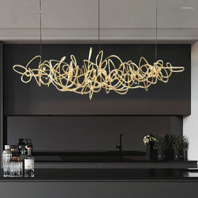 Candeliers Post Modern Light Luxury Style Iron Art para Restaurante Chandelier Designer Bar Modelo Sala Creative Ceiling