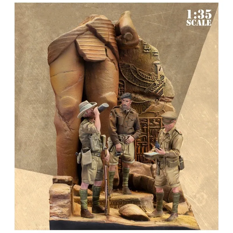 Figuras Militares 1/35 Modelo de Resina Figura GK Tema Militar Com cenas Kit desmontado e sem pintura 231127
