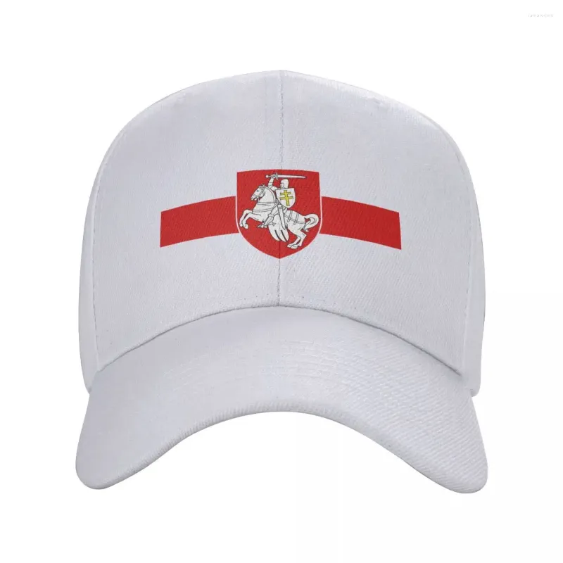 Bola bonés moda bandeira da bielorrússia boné de beisebol homens mulheres respirável casaco braços pai chapéu esportes snapback verão chapéus