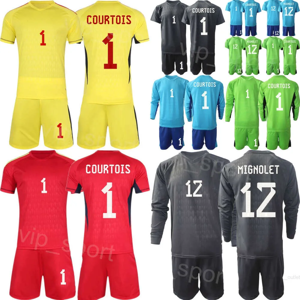 ナショナルチームの男性ユースベルギーサッカーゴールキーパー13 Koen Casteelsジャージセット23-24長袖GK MATZ SELS 1 THIBAUT COURTOIS 12 SIMON MIGNOLETフットボールシャツキット