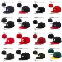 Wholesale All Team Baseball Fitted Hats Letter SF On Field Cool Base Giants Sports Flat Full Closed Caps Mix Order For Base Ball Team F27-022