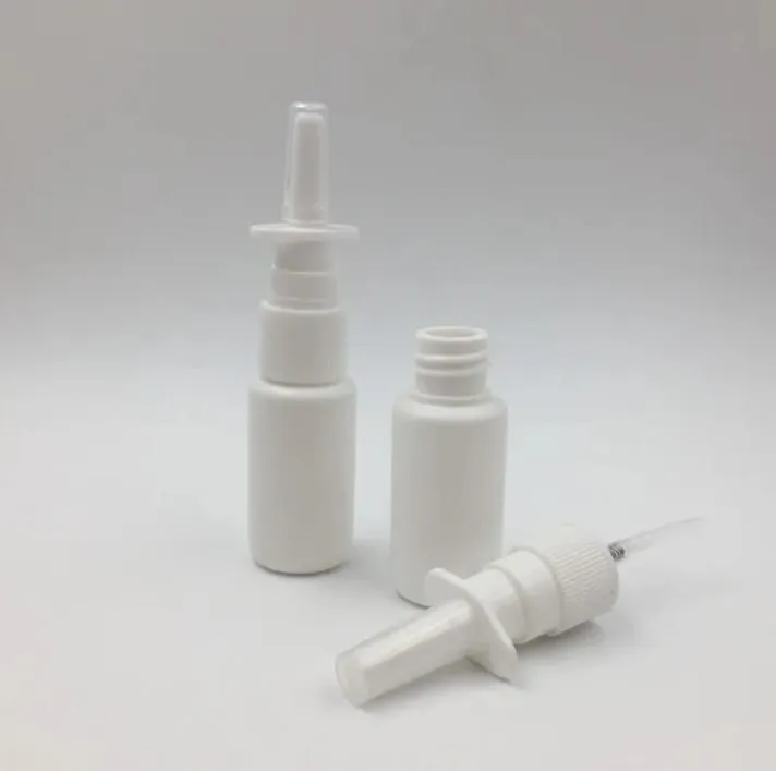 Vente en gros 15 ml flacon pulvérisateur nasal flacon pulvérisateur médical flacon pulvérisateur en plastique PE 50 PCS/Lot classique