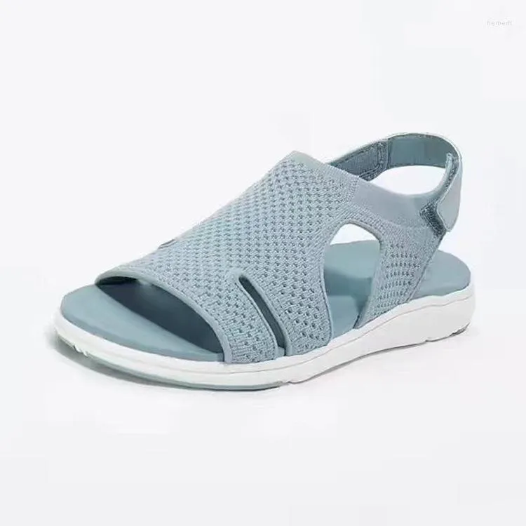 Sandali leggeri e traspiranti 2023 Summer Air Elastic Flying Woven Comodi spostamenti per il tempo libero da donna