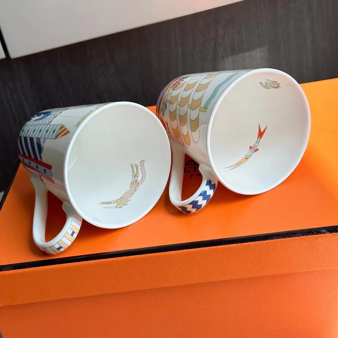 Designer-Tassen-Geschenksets, Ep-Serie, Kindertassen, Besteck, Hengst-Einhorn-Becher, zweiteiliges Set mit Box