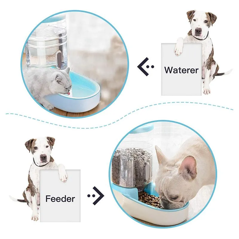 Matande husdjur katter hundar automatisk vattenare vatten dispenser 3,8 l eller matmatare husdjur automatisk matare xobw
