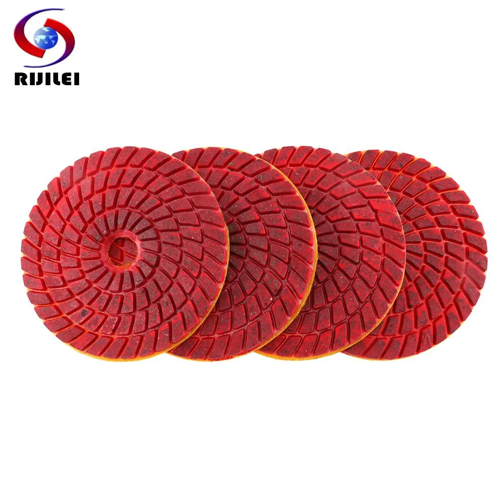 Polijstpads 4PCS Super 4 Inch Diamond Polishing Pads Copper Bond Wet Polishing Pad For Granite Marble Concrete Floor 100mm Grinding Discs