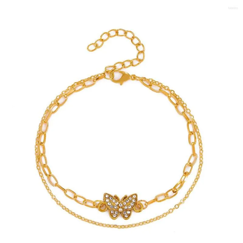 Bracelets de charme pulseira delicada de borboleta para mulheres moda moda com camadas de camada de camadas Jóias Girlfriends Gift 2023