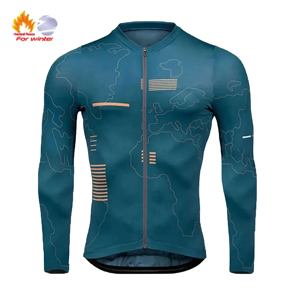 Cycling Jersey Sets Winter Set Road Bicycle Warm Long Sleeve Team UV Protection Suit MTB Cold Prevention 231127