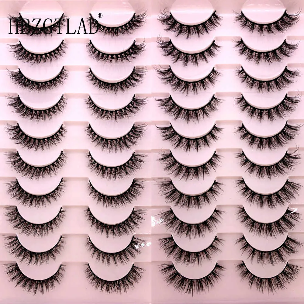 3 PCFalse Eyelashes Nouveau 10 paires 3D Faux vison cheveux Faux cils naturel désordre cils entrecroisé vaporeux moelleux cils Extension outils de maquillage des yeux Z0428