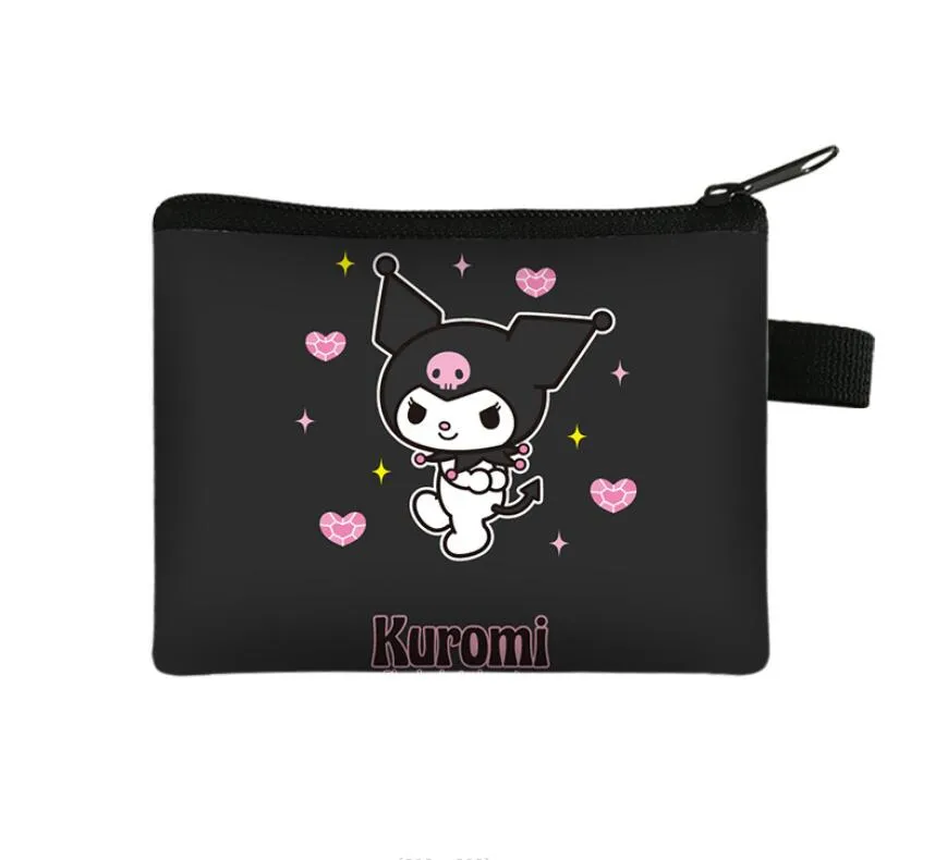 Fashion Kawaii Pink Purple Kuromi Portamonete Accessori borse con cerniera monete di grande capacità 25 stili