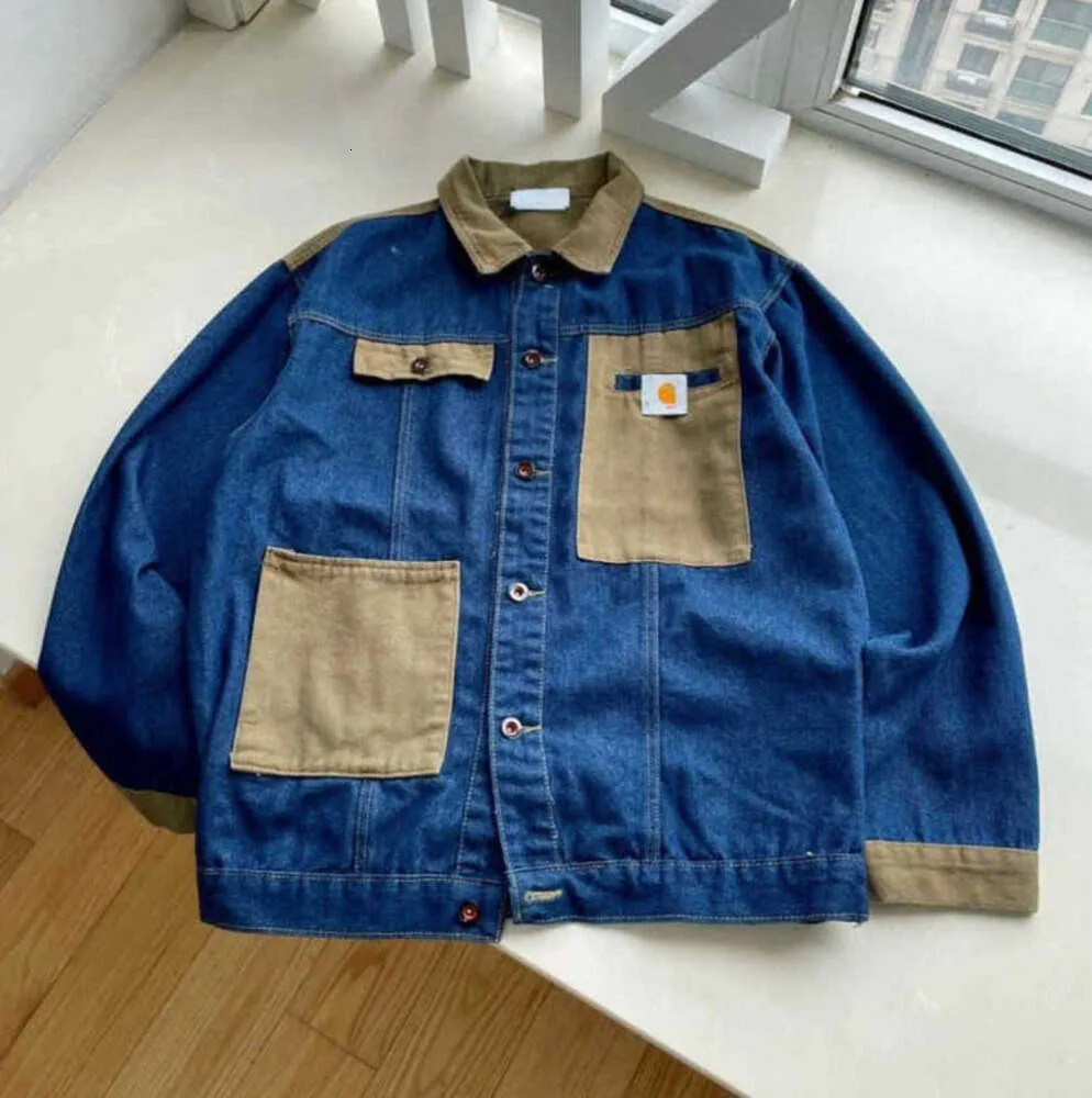 Mode vintage arbetskläder män denim jackor carhart designer jacka män kvinnor kofta broderi panel hip hop sweatshirt rörelse design 1152ess