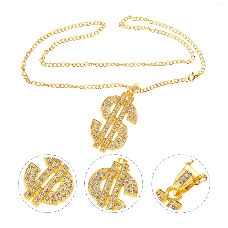 Anhänger Halsketten Dollar Symbol Halskette Hip Hop Punk Choker Das Zeichen Legierung Schmuck Männer Frauen Kostüm