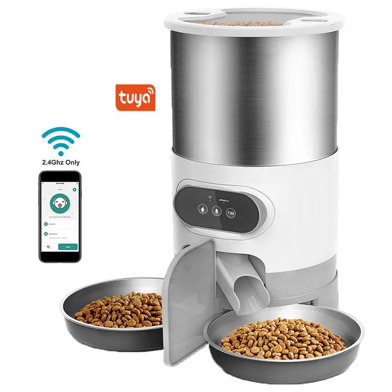 Feeding Smart APP Pet Feeder Cat And Dog Food Automatic Dispenser Stainless Steel Bowl Cats And Dogs With Recording Timing Feeding