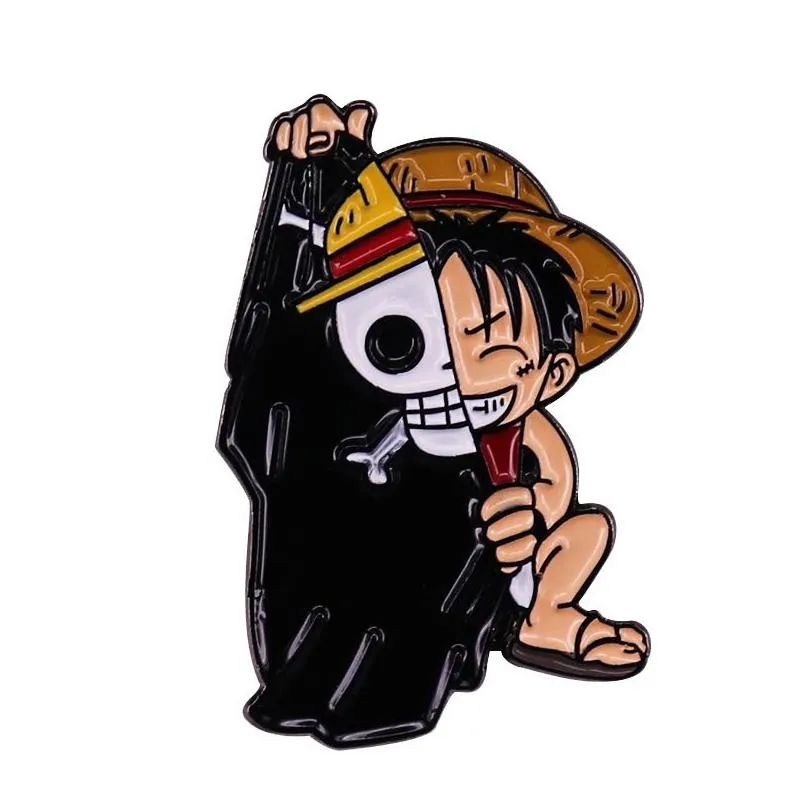Anime One-Piece Monkey D Luffy Enamel pin Funny King Of Pirates Brooch Backpack Lapel Badge Fashion Jewelry Gift