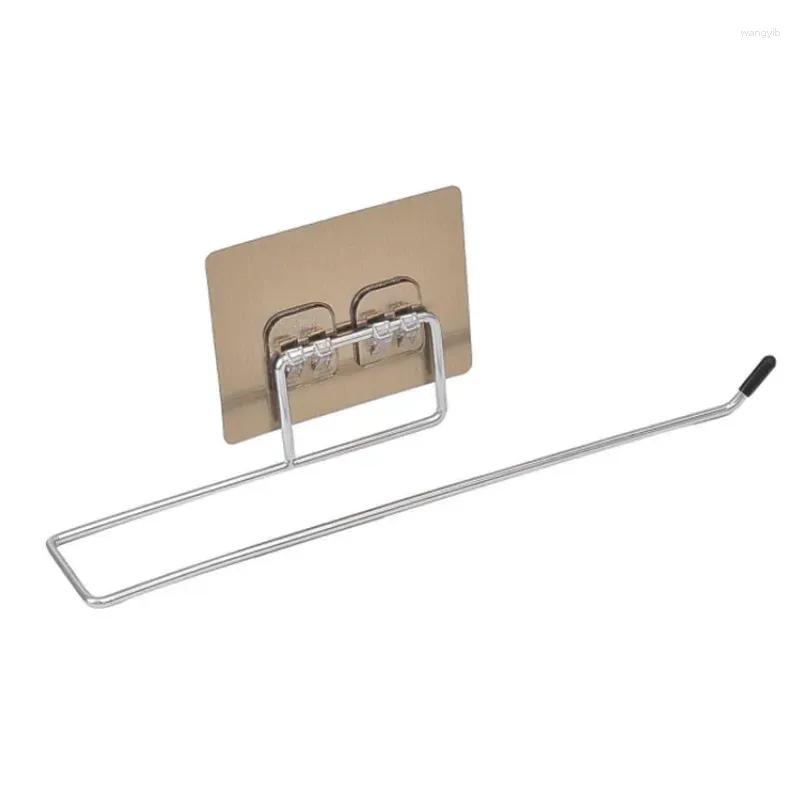 Kitchen Storage Non-perforated Stainless Steel Lazy Cloth Holder Disposable Paper Towel Hanger