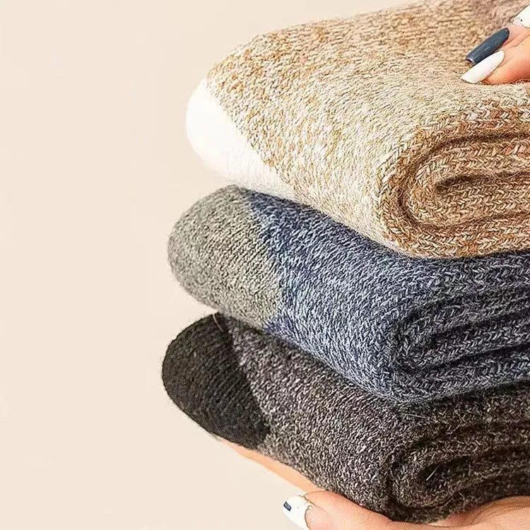 Extra Thick Mens Winter Thin Wool Socks With Fleece Lining From
