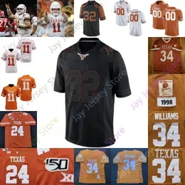 Texas Longhorns Football Jersey NCAA College Anthony Hill Jr. Whittington Barryn Sorrell Jerrin Thompson McCoy Campbell Williams Thomas Orakpo Ehlinger Robinson