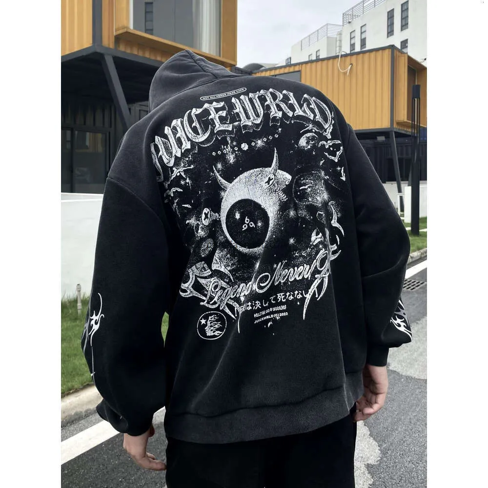 Felpe Uomo Donna Designer Felpe con cappuccio Moda Streetwear Hellstar Hell Star "juice Wrld Commemorative Limited Wash Old Felpa con cappuccio Trend