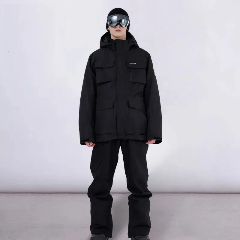 Autres articles de sport Costumes de ski Vêtements de travail de pêche d'hiver pour hommes Skims Snowboard Épaississement Thermique Coupe-vent Veste et pantalon de ski imperméables 231127