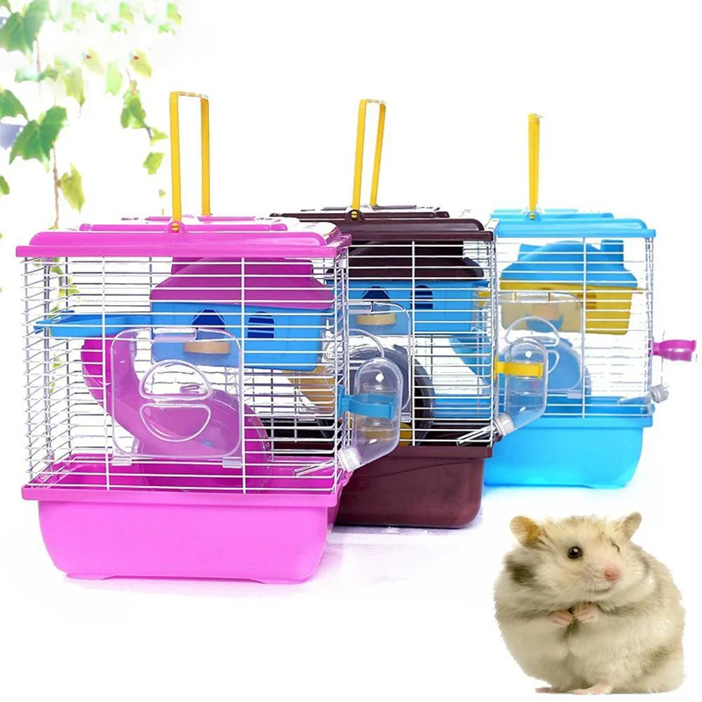 Cages pour animaux de compagnie, maison à Double couche avec lucarne transparente, maison à Double couche pour Hamster doré