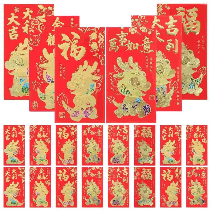 Décorations de jardin Enveloppes rouges Paquet d'argent Année chinoise Papier Style Lettre d'écriture Chance Portefeuille de poche traditionnel