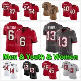 Mike Evans Football Jersey 6 Baker Mayfield Lavonte David Tampas Bayes Chris Godwin Vita Vea Antoine Winfield Jr. Hall Rob Gronkowski Buccaneeres Devin White Alstott