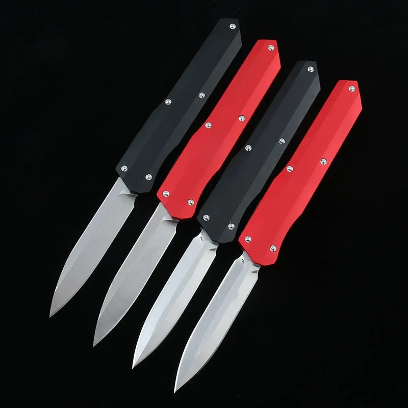 Versione DQF MiRo-CR Combattimento Coltello stile italiano americano Autodifesa Tattico Lavaggio della pietra Lama D2 Manico in alluminio 6061-T6 EDC Coltelli MT da combattimento campeggio all'aperto