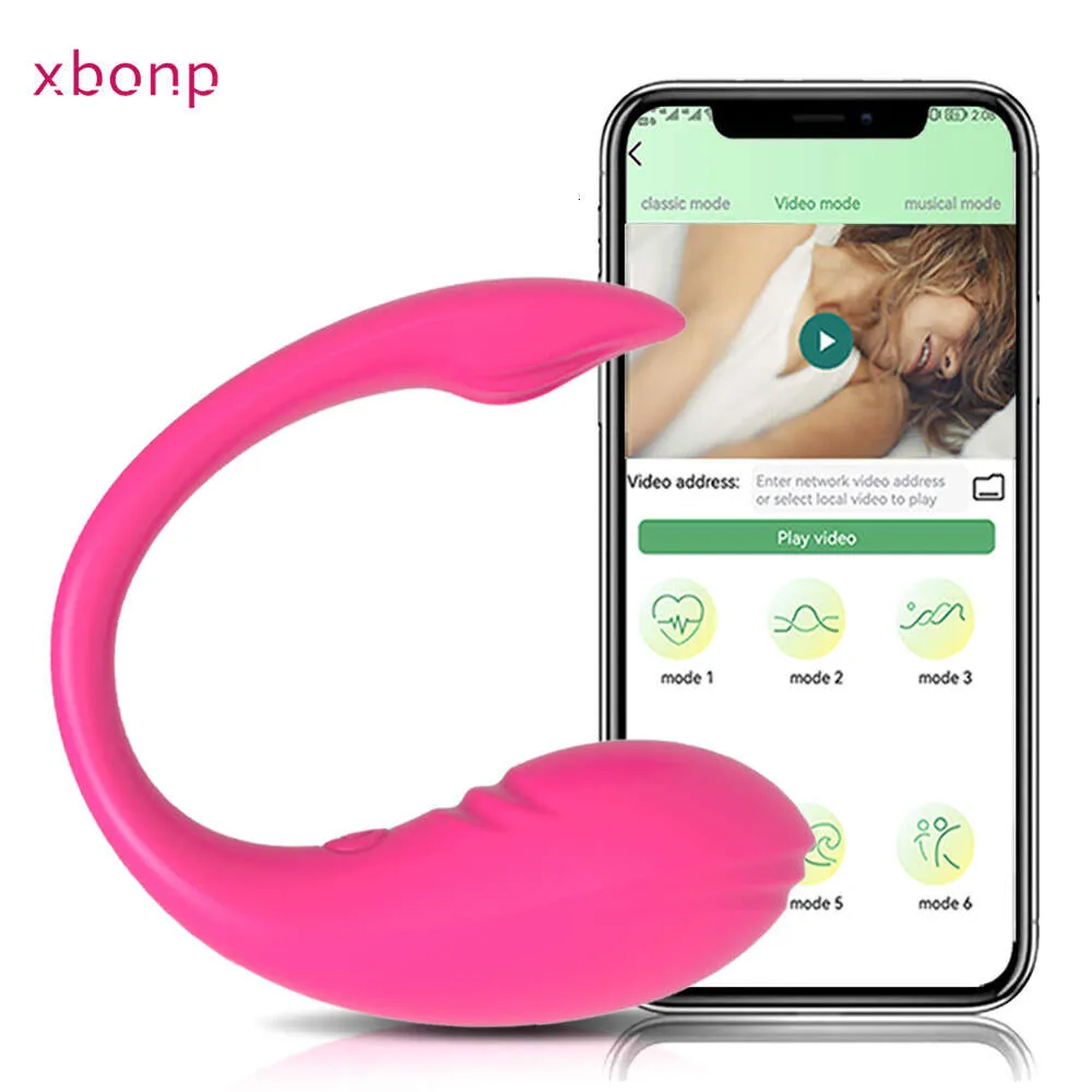 Aplicación inalámbrica de la aplicación Bluetooth Vibrador femenino Remoto Huevo Clitoris Estimulador G Spot Massager Juguetes Sexo para mujeres Brasas